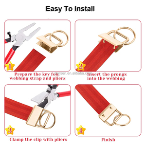 60 pièces de 1 pouce : Accessoires pour porte-clés, embouts de ruban métalliques, embouts de sangle, clips de lanière pour porte-clés avec <span class=keywords><strong>pince</strong></span> - Product Image 4