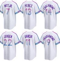Jahitan Berkualitas Terbaik Dapat Disesuaikan # 13 PEREZ # 16 JACKSON # 7 WITT.JR # 9 PASQUANTINO  Jersey Baseball