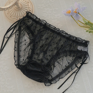 Nouvelle Collection : Culottes Courtes en <span class=keywords><strong>Dentelle</strong></span> Tricotée, Maille Unie, Douces, Quotidiennes, Écologiques, Respirantes et Transparentes pour Femmes - Product Image 5