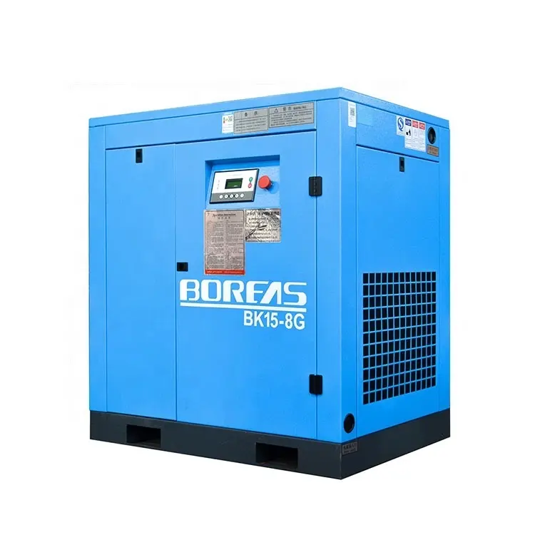 Small Price BK15-8G 15KW 24HP 2.4m3/min 116psi Saving Electric Engine Rotary Stationary Screw Air Compressor Manufacture
