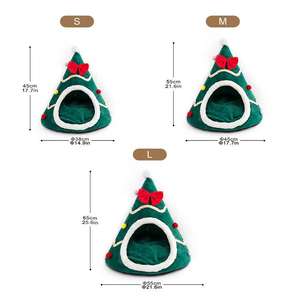 <span class=keywords><strong>2026</strong></span> Neues Katzenbett Weihnachtsbaum-Katzenzelt Selbstwärmend 2-in-1 Abnehmbares Komfortables Dreieckiges Haustier-Tipi Hundehöhle - Product Image 4