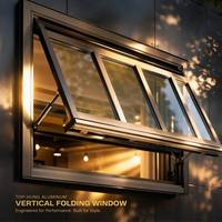 Ventana Plegable Vertical de Aluminio Estilo Europeo, Insonorizada, Triple Acristalamiento, Aislamiento Térmico, para Villa, Casa Moderna, Cocina, Exterior