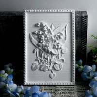 Panel Plester Persegi 3D Bermotif Bunga, Putih Polos Tanpa Cat, Plat Gipsum Mawar Daisy, Kerajinan Meja DIY untuk Melukis, Pemodelan Artistik, Kerajinan Tangan