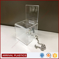 Benutzer definierte OEM abschließbare Kunststoff Plexiglas Charity Collection Spenden box Acryl Charity Spar büchsen für Spenden