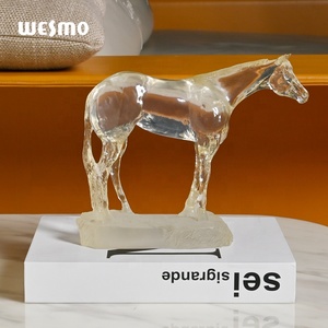 Modern ev dekor hayvan heykel reçine şeffaf reçine at heykeli - Product Image 2