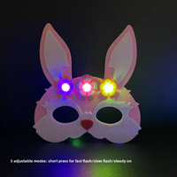 Masques lumineux en feutre pour Halloween avec LED intégrées, parfaits pour les fêtes, Noël et Pâques