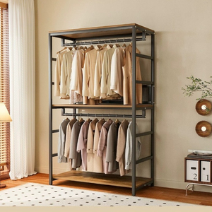Porte-vêtements de placard - Porte-vêtements sur pied pour chambre - Dressing - Étagère - Porte-vêtements métallique - <span class=keywords><strong>Armoire</strong></span> ouverte combinable - Product Image 6