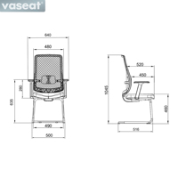 Vaseat Chaise de bureau moderne ergonomique inclinable en maille à dossier moyen, pivotante, pour poste de travail avec cloison de bureau