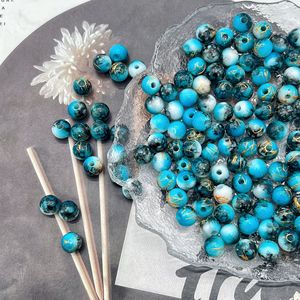 Perles en vrac en acrylique marbré brillant et coloré, 8 mm, perles tendance pour la fabrication <span class=keywords><strong>de</strong></span> bijoux DIY, accessoires très demandés - Product Image 2