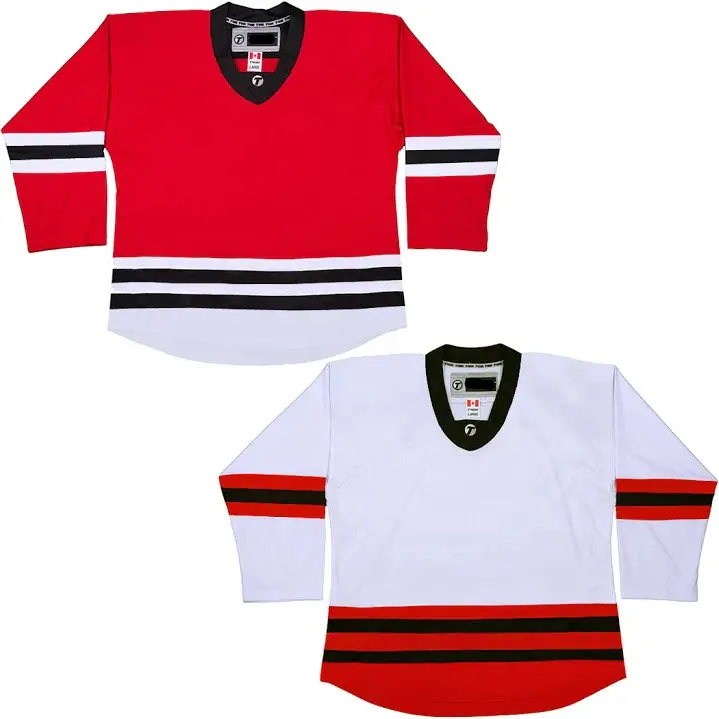 Uniforme de hóquei no gelo de alta qualidade, camisas bordadas personalizadas, calças, meias personalizadas, camisa de Chicago Blackhawks para hóquei no gelo