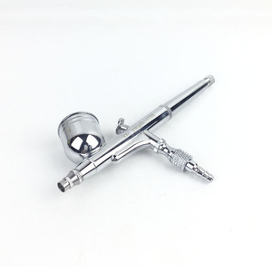 Aérographe pour travaux d'art et artisanat, buse de 0,3 mm, pistolet de pulvérisation portable en aluminium, modèle HMX-130, rouge, noir, argent, rose rouge - Product Image 4