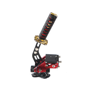 Volant de course USB filaire pour simulateur de jeu de drift, poignée carrée linéaire Katana pour PC, noir et rouge, en acier - Product Image 2