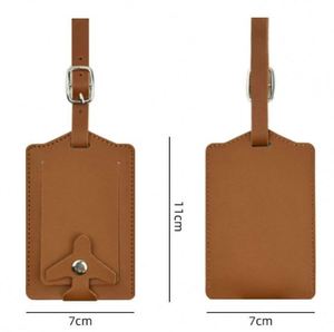 Étiquettes de bagages en cuir PU personnalisables pour sacs de voyage, valises, cadeaux promotionnels - Product Image 1