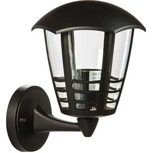 Lanterne murale extérieure noire ETNA, corps de lampe en PC étanche avec base en aluminium inoxydable, forme carrée, applique murale carrée - Product Image 2