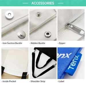 ขายส่งกระเป๋าโท้ตธรรมดาถุงผ้าใบผ้าฝ้ายรีไซเคิลพร้อมโลโก้ - Product Image 5