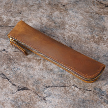 Estuche para Lápices de Cuero Vacuno Moderno, Diseño Creativo con Serigrafía, Duradero, Gran Capacidad, con Cierre, Regalos - Product Image 4