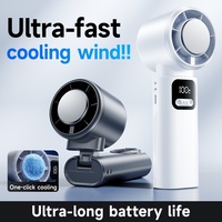 Ventilateur USB en gros, mini ventilateur rechargeable avec écran LED, pliable, refroidissement par glace, portable, turbo, à main
