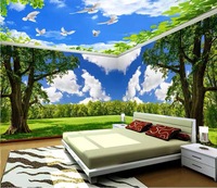 Moderne Simple 3D Pastorale Papier Peint Imperméable Forêt Paysage Mur Tissu pour Salon Salle À Manger 18D Naturel Paysage Mur