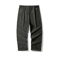 Pantalon Homme Style Américain Vintage OG107 – Pantalon de Travail Décontracté en Satin Tissé Lourd Coupe Droite avec Boutons – Fournisseur Populaire