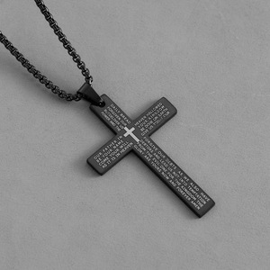 Collar con Colgante <span class=keywords><strong>de</strong></span> Cruz con Versículo Bíblico Grabado <span class=keywords><strong>para</strong></span> <span class=keywords><strong>Hombre</strong></span>, Collar <span class=keywords><strong>de</strong></span> Acero Inoxidable con la Oración del Señor <span class=keywords><strong>para</strong></span> <span class=keywords><strong>Hombre</strong></span> - Product Image 5