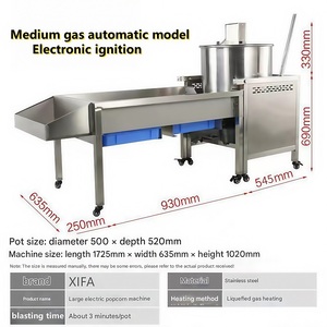 Nueva Máquina de Palomitas de Maíz Semiautomática con Calentamiento a Gas, con Paleta Mezcladora y Cuchara, 220V, Alta Productividad - Product Image 5