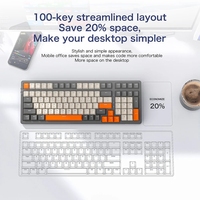 Clavier mécanique sans fil K8 Clavier Gamer rétro-éclairé RGB Clavier d'ordinateur de jeu BT Commutateur 100 touches