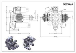 Moteur de <span class=keywords><strong>parapente</strong></span> à essence DLE170ML ultra-léger, bicylindre, refroidissement naturel par air, démarrage électrique - Product Image 6