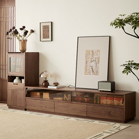Moderno Mueble para TV de Madera de Nogal Negro Norteamericano, Duradero y Ecológico, para Sala de Estar y Dormitorio, Directo de Fábrica