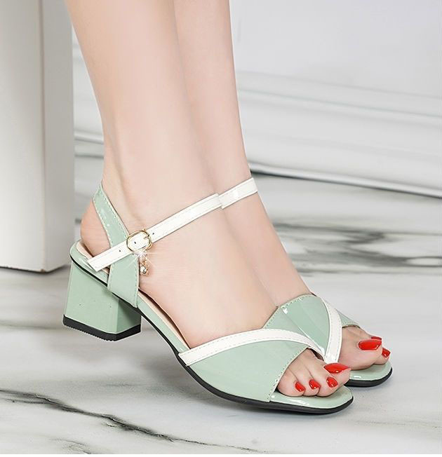 Fast Shipping Platform Square Heel Sandals Ankle Cross Strap Sandals High Heels For Ladies