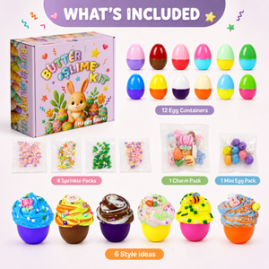ชุดทำสไลม์เนยสำหรับเทศกาลอีสเตอร์แบบขายส่ง 12 กล่องใส่ไข่ 6 แบบ DIY เนื้อนุ่ม ยืดหยุ่น ปลอดสารพิษ ของขวัญวันหยุดสำหรับเด็ก รับผลิตแบบ OEM - Product Image 2
