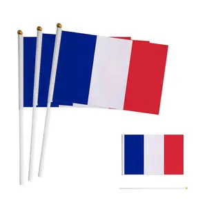Синий белый красный 3 вида цветов мини флаг страны овсянка Франция ручной флаг Франция продукт Спорт веер