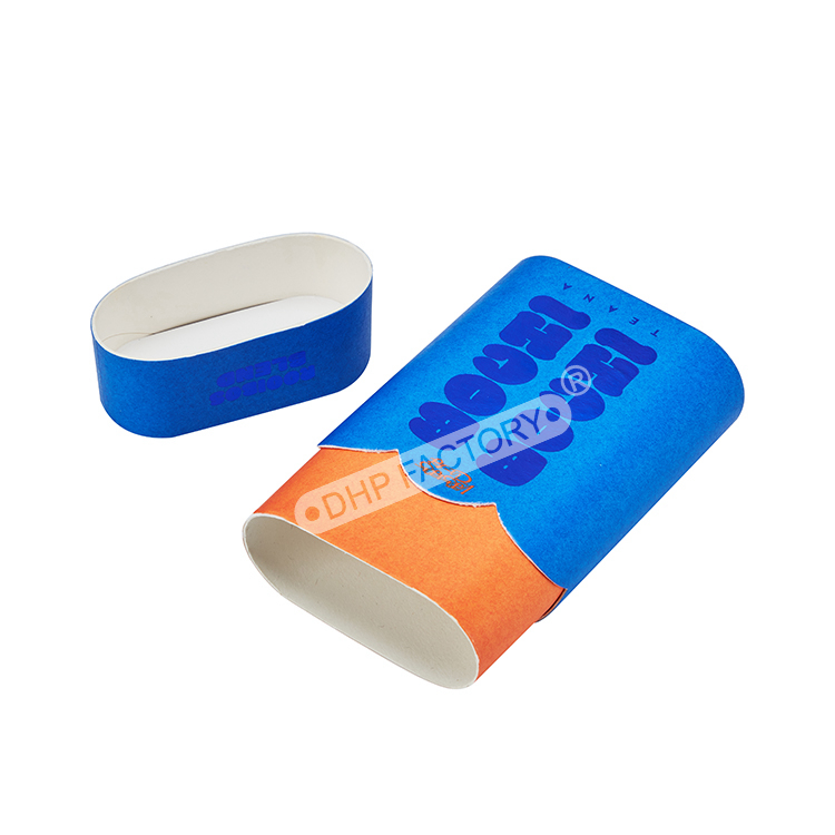 Custom Blue Foil Logo Texture Paper Printed Oval Cylinder Packaging Box Luxury Paper Gift Tube for Cosmetic Skincare Packaging