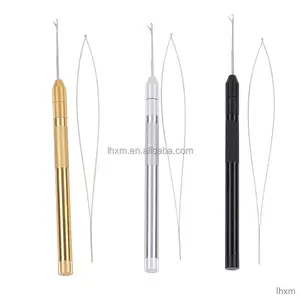 2024 New Style Hair Extension Tools 3 Knitting Needles+ 1 Holder +1 Pulling Needle Loop Threader And Needles Hot Selling