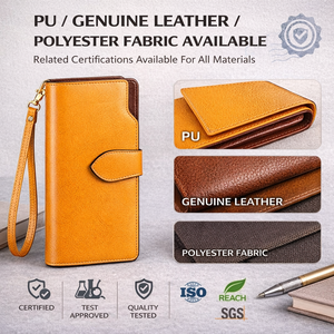 <span class=keywords><strong>Portafoglio</strong></span> RFID in Fibra di Carbonio, Portafogli Lunghi per Donne, <span class=keywords><strong>Grande</strong></span> Capacità con Cerniera, OEM ODM con Logo Personalizzato - Product Image 3