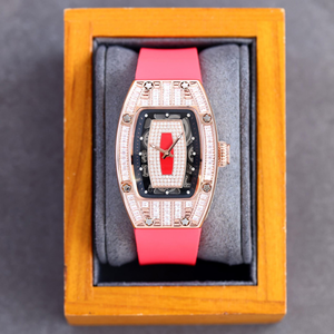 Classic Barrel-shaped Luxury Unisex Mechanical Movement Carbon Fiber <b>case</b> <b>Watch</b> Diamond-encrusted Hollow Dial Design Fashionable - Product Image 1