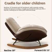 Fauteuil à bascule convertible en canapé, inclinable et transformable en lit, amovible et lavable, pour adulte, style luxe léger, pour salon, maison et balcon, idéal pour les moments de détente