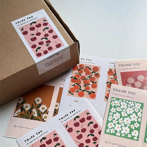 Autocollant adhésif rectangulaire simple personnalisé de 50 feuilles imprimant l'autocollant de cachetage «merci» pour le cadre de photo d'artisanat de bougie - Product Image 1