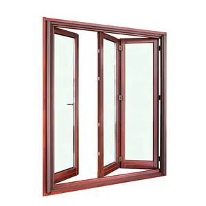 欧洲设计带玻璃的木质双折叠门