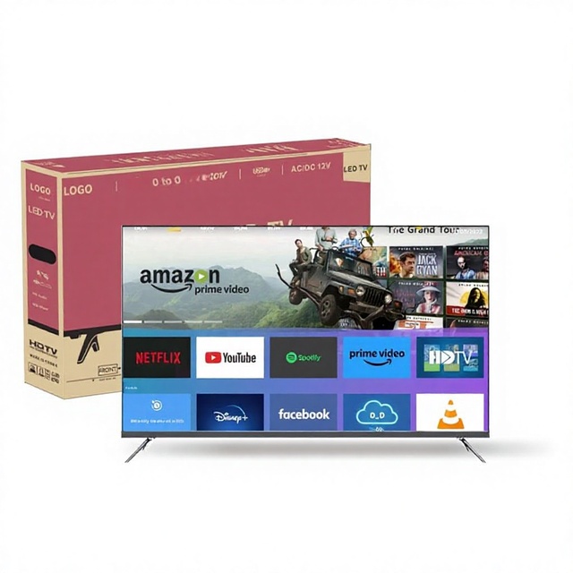 OLED TVs with Full-Screen Borderless Design 43/49/55/65/75/85-Inch 4K Resolution 60Hz SMART TV LED Backlit Black Cabinet