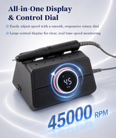 Máquina de manicura eléctrica para uñas, 45000 RPM, con pedal, para salón profesional, alta potencia, bajo nivel de vibración, con logo.
