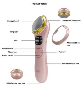 Özel etiket kadın iyonik yüz cihazı ev kullanımı ısıtmalı kırmızı/sarı işık terapi derin temizlik cilt bakımı masaj makyaj - Product Image 6