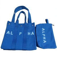 Tas Tangan Kanvas Katun Multifungsi Berkualitas Tinggi Model Terbaru 2026, Tas Pantai Custom Warna Biru