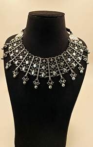 Collier de vêtements de fête collier tribal en pierre verte oxydée pour les fêtes de mariage pour les femmes produit en vrac fait main - Product Image 2