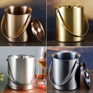 Stainless Steel 3-Liter <strong>Silver</strong> <strong>Ice</strong> <strong>Bucket</strong> with New Design Big Capacity Bar Tools - Product Image 2