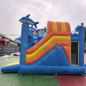 3D kids outdoor bounce house for party chateau gonflable inflatable dolphin bouncy castle and slide combo - Product Image 2