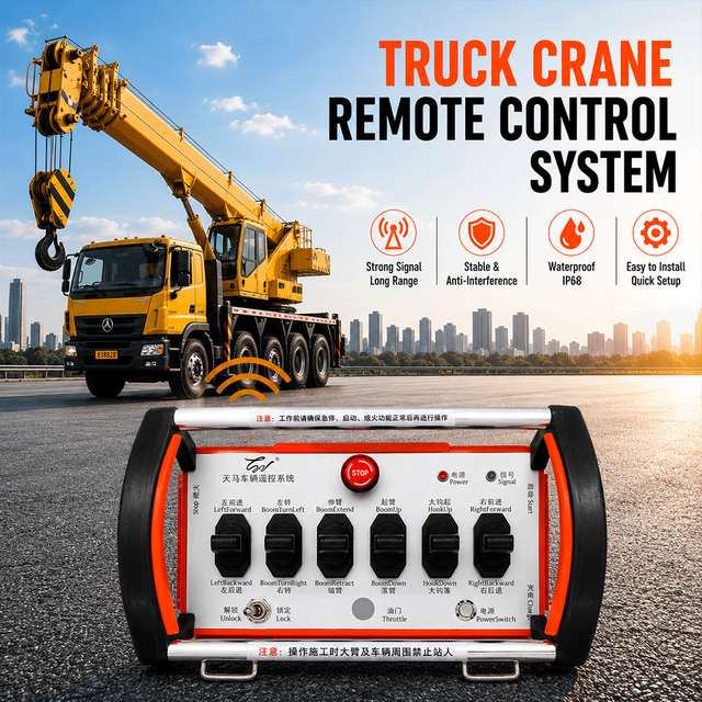 Radio Proportional Hydraulic Truck Crane Wireless Button Remote Control for Traditional Cranes Upgrade Kit