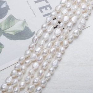 Pépite baroque d'eau douce AA 6mm 7mm 8mm 9mm 10mm brins de perles véritables blanches naturelles - Product Image 4