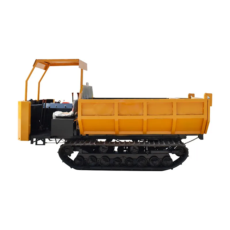 Directe Verkoop 3ton Kleine Walk-Behind Crawler Transportvoertuig Rubber Rupsband Dumper