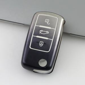 Funda de TPU suave para llave de coche, funda de llave de gradiente personalizada apta para <span class=keywords><strong>VW</strong></span> Golf PoloTiguan Passat Caddy, funda de llave plegable automática, accesorios Fob - Product Image 3