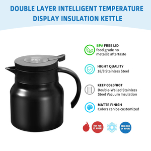 Thermos intelligent en acier inoxydable <span class=keywords><strong>isotherme</strong></span> et écologique de 1 L avec affichage de la température et écran LED pour le camping - Product Image 4